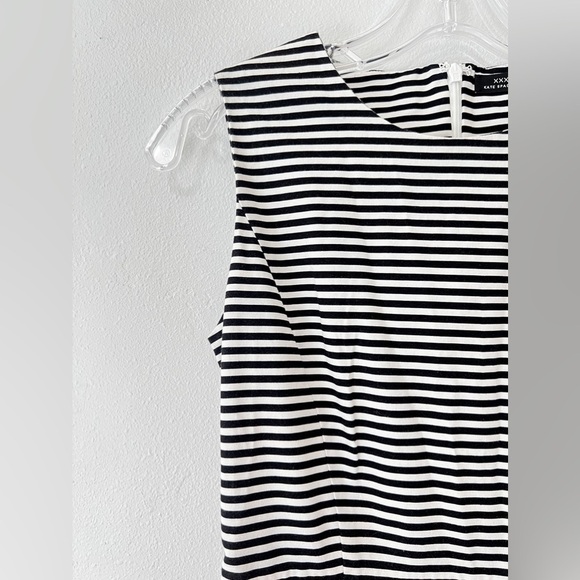 Kate Spade Saturday Let Loose Dress Fit Flare Black White Stripe Size 0 - Picture 3 of 12